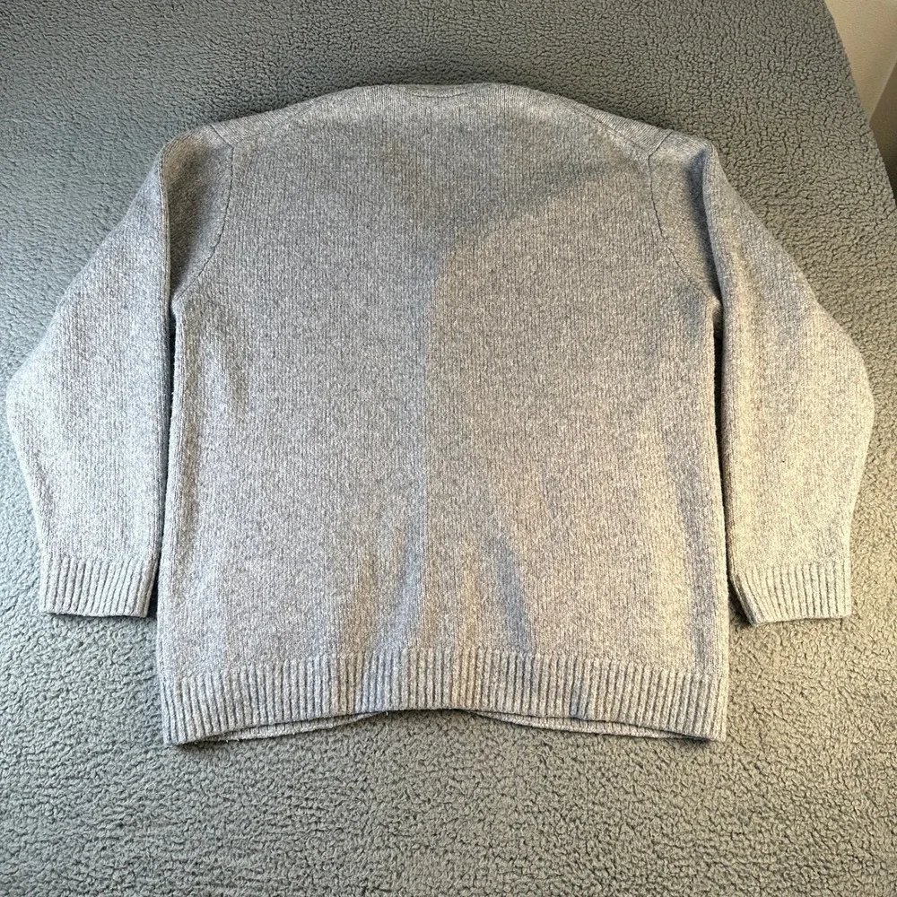 Abercrombie‎ Fitch Cardigan Mens XXL Tall Gray VNeck Button Front Pocket Knit
